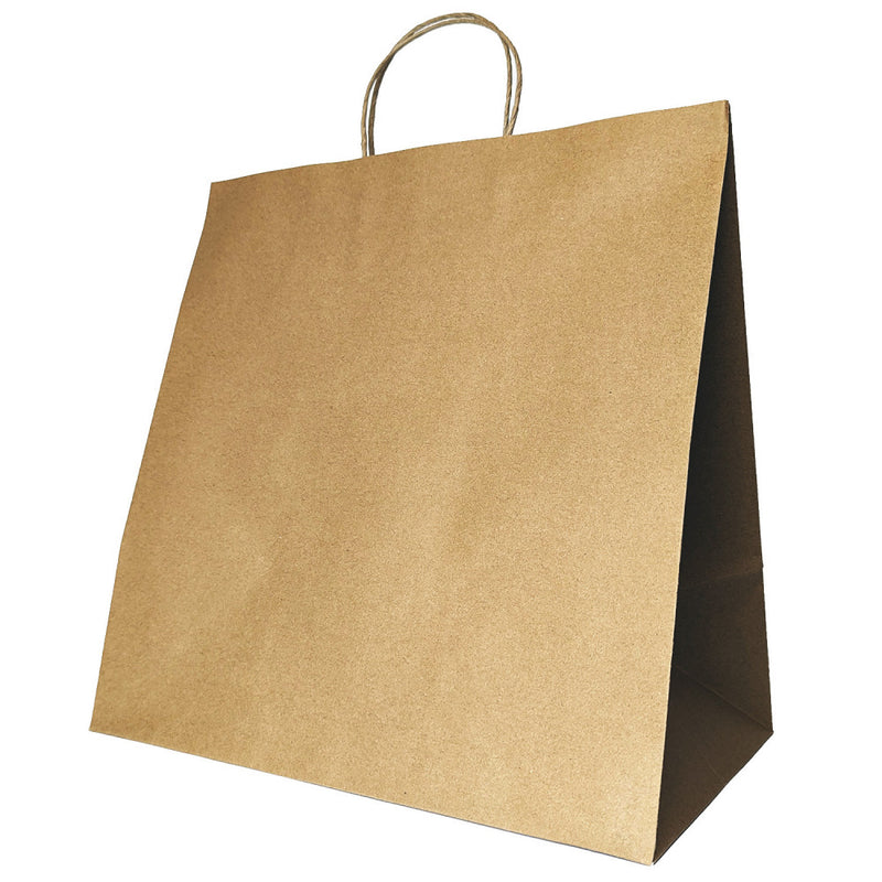 Delivery Paper Bags - Jumbo 350W x 370H x 220mm gusset - Twisted Handle - Kraft