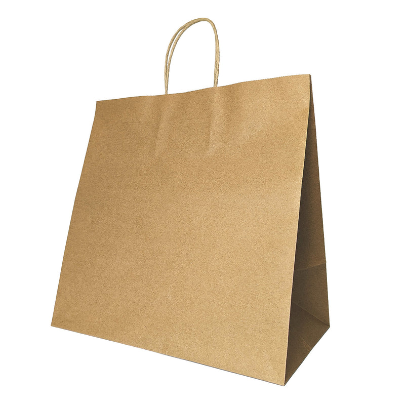 Delivery Paper Bags - Large - 350W x 320H x 225mm gusset - Twisted Handle - Kraft