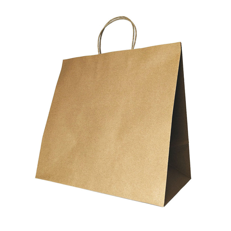Delivery Paper Bags - Medium - 305W x 305H x 175mm gusset - Twisted Handle - Kraft