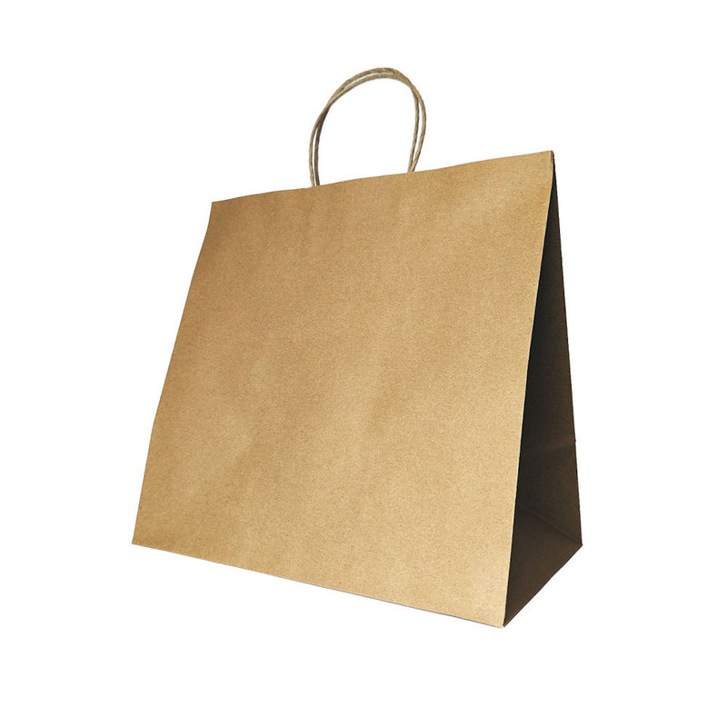 Delivery Paper Bags - Small - 280W x 280H x 160mm gusset - Twisted Handle - Kraft