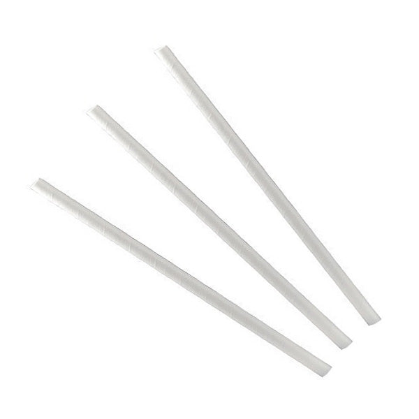 Regular Paper Straws 6 x 200mm White