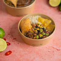 500ml / 16oz Round Paper Takeaway Container - Aqueous Lined - Kraft - 150 Series