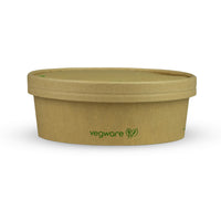 500ml / 16oz Round Paper Takeaway Container - Aqueous Lined - Kraft - 150 Series