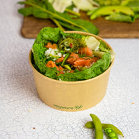 1000ml / 34oz Round Paper Takeaway Container - Aqueous Lined - Kraft - 150 Series