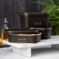 Rectangular Paper Lid with Vents - Aqueous Lined - Black