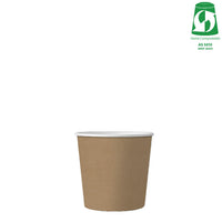 4oz (120ml) Single Wall Kraft Cup - Aqueous Coated - 62/63 Series