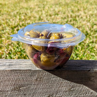 8oz (250ml) Round Salad Clamshell / Hinged Show Bowl - PLA Clear