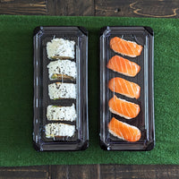 #1 PLA Sushi Tray (black) & Lid (clear) - 20 x 7 x 5cm