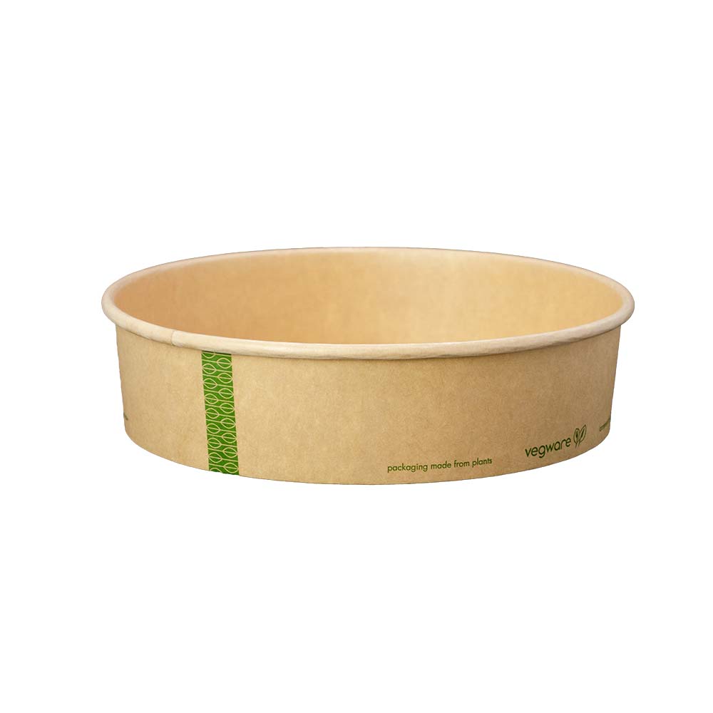 26oz (770ml) Wide Paper Bowl Kraft 185 Series Vegware