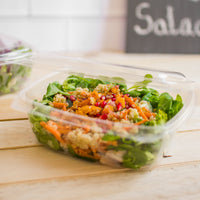 32oz (1000ml) Rectangular Hinged Container/Clamshell - PLA Clear