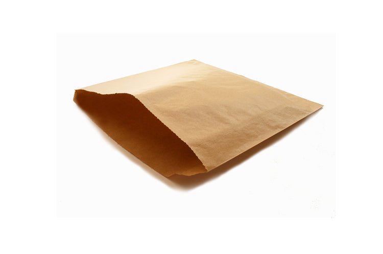 Recycled Paper Flat Bag 17.7cm (7inch) Square - Kraft Brown