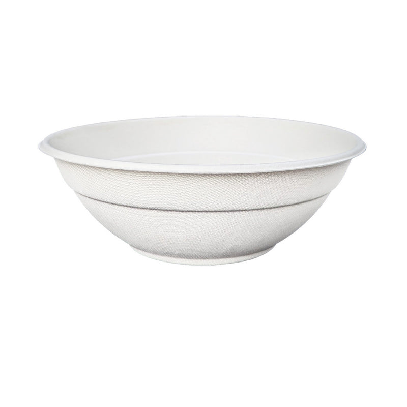 Bowl Dome Base 32oz PFAS Free White - Sugarcane - 196 Series