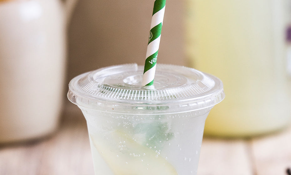 Flat PLA Lid - C-Shape Straw Flap - 96 Series