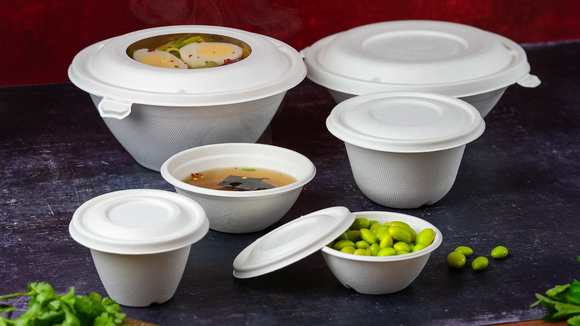Bonnie Bowl Lid - Plant Fibre - PFAS Free - White - 185 Series