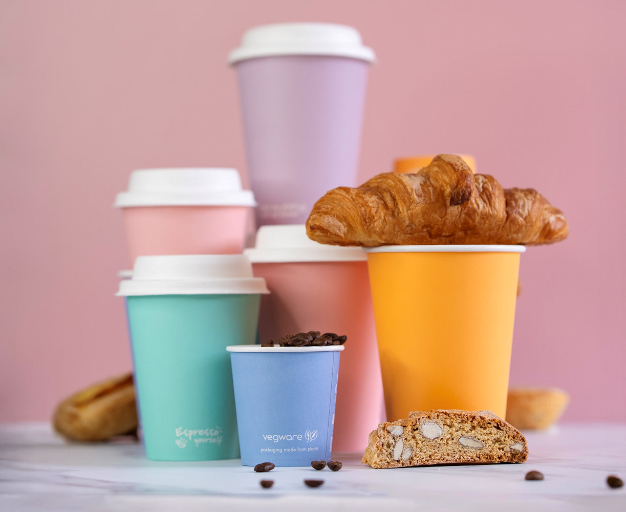 4oz (120ml) Feel Good Single Wall Coffee Cup - PLA Lined - 62 Series