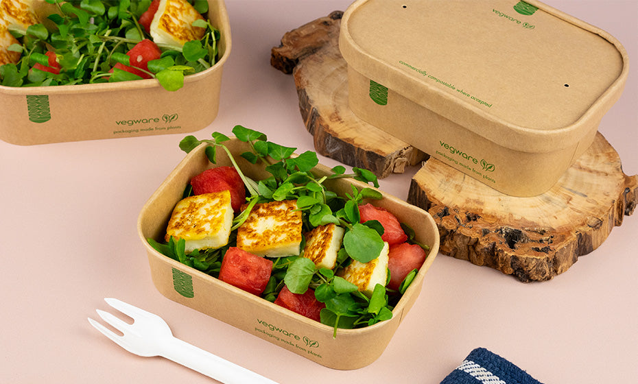 24oz/750ml Rectangular Paper Takeaway Container - Aqueous Lined - Kraft