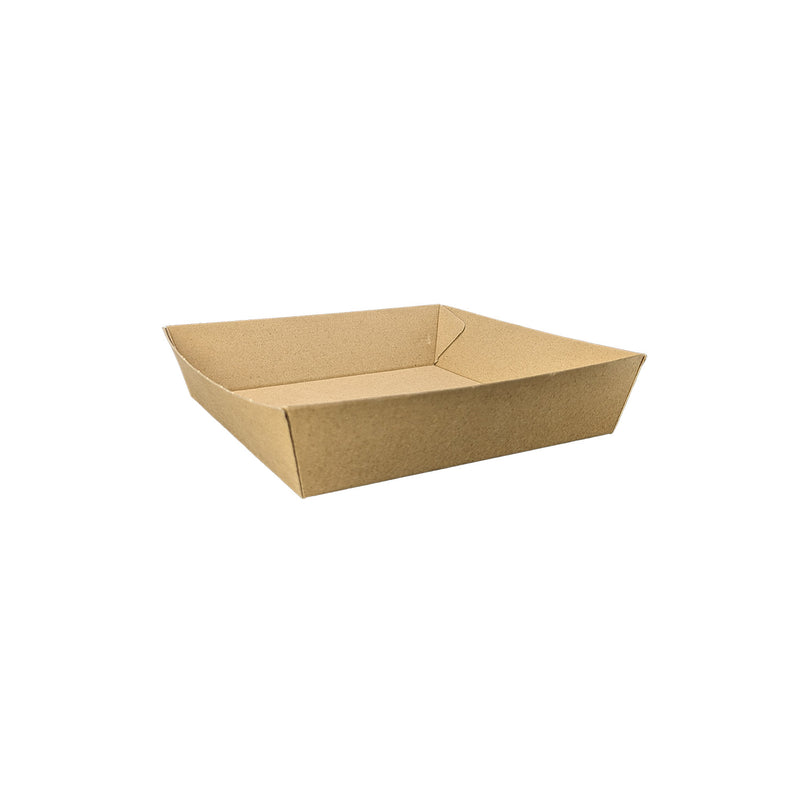 Food Tray #2 Square (178 x 178 x 45mm) Kraft Flute