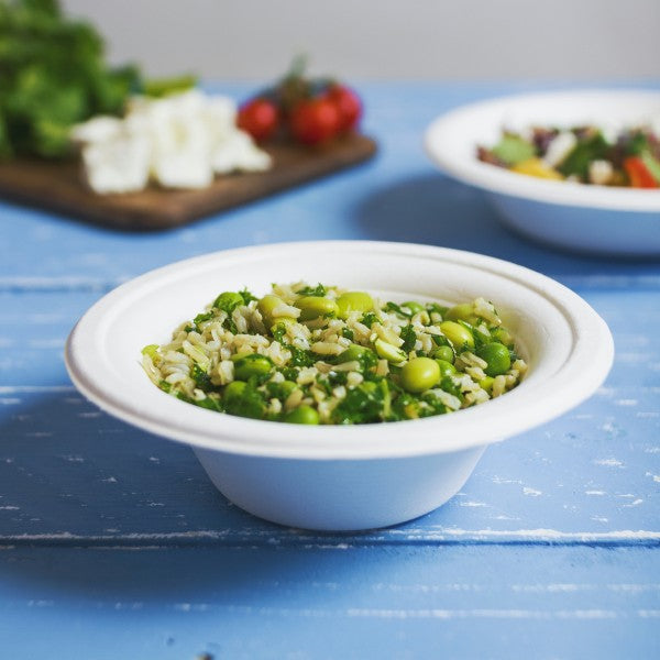12oz (340ml) Tall Plant Fibre Bowl - PFAS Free - White - Image #2