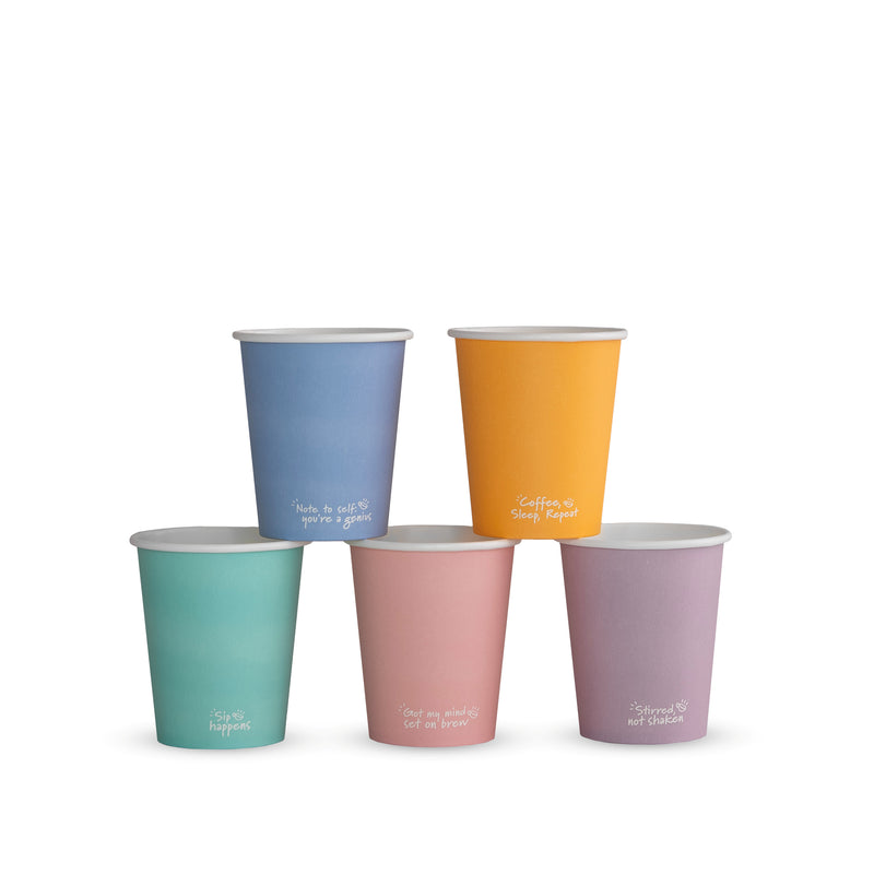 6oz (180ml)  Feel Good Single Wall Coffee Cup - PLA Lined - 72 Series - Image #1