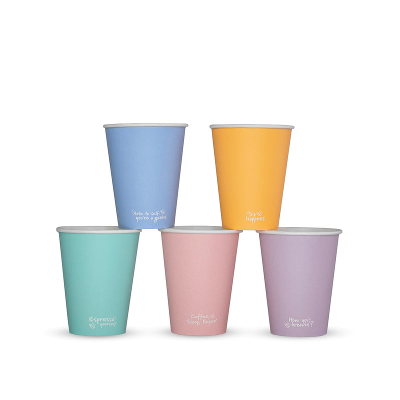 8oz (250ml) Feel Good Single Wall Coffee Cup - PLA Lined - 79/80 Series - Image #1