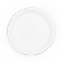 9" (23cm) Round Plant Fibre Plate - PFAS Free - White - Image #1