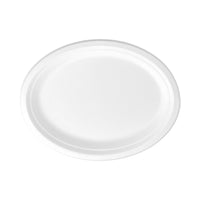10" Oval Plant Fibre Plate - PFAS Free - White - Image #1