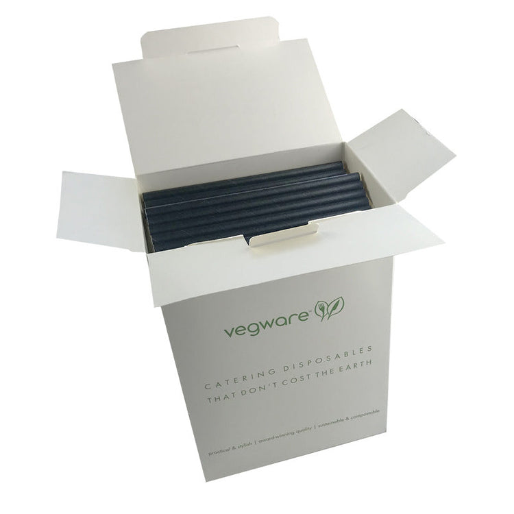 Paper Straws Cocktail 6 x 140mm - Black - Image #2
