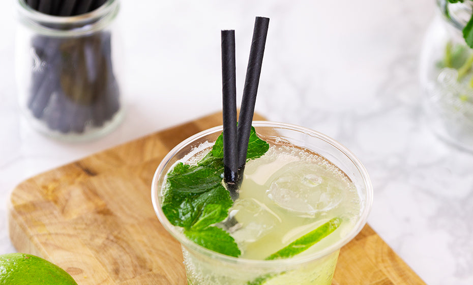 Paper Straws Cocktail 6 x 140mm - Black