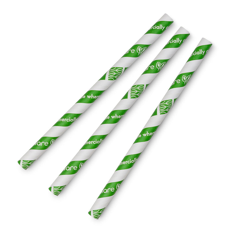 Best Jumbissimo Green Swirl Paper Straws 10 x 230mm
