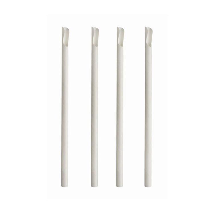 Paper Straws Spoon 8 x 210mm - White