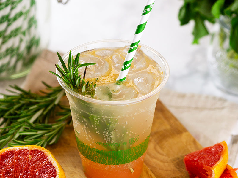 12oz (360ml) PLA Clear Cup - Green Leaf - 96 Series