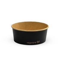24oz/750ml Round Paper Takeaway Container - Aqueous Lined - Black - 150 Series - Image #1