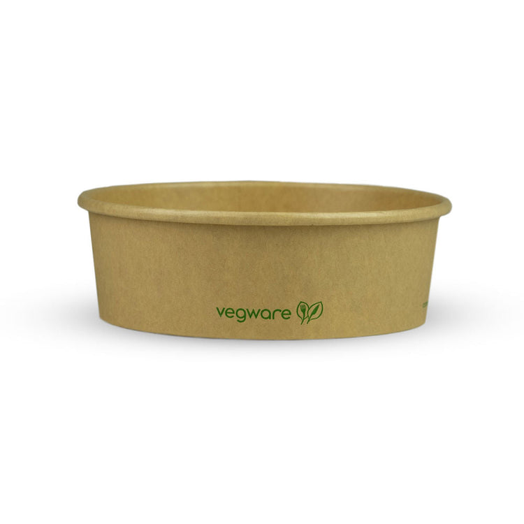 16oz/500ml Round Paper Takeaway Container - Aqueous Lined - Kraft - 150 Series