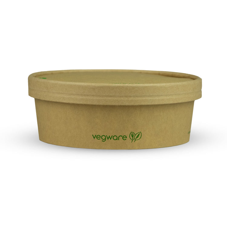 16oz/500ml Round Paper Takeaway Container - Aqueous Lined - Kraft - 150 Series - Image #3