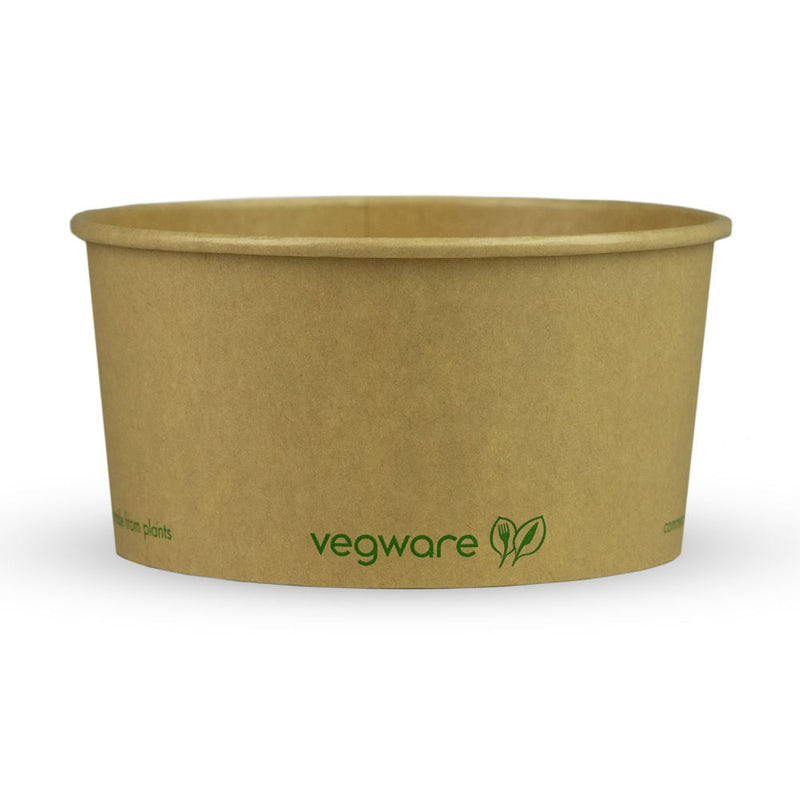 1000ml / 34oz Round Paper Takeaway Container - Aqueous Lined - Kraft - 150 Series