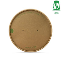 Round Paper Lid - Aqueous Lined - Kraft - 150 Series