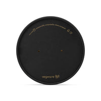Round Paper Lid with Vents - Aqueous Lined - Black - 150 Series - Image #1