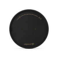 Round Paper Lid with Vents - Aqueous Lined - Black - 150 Series - Image #1