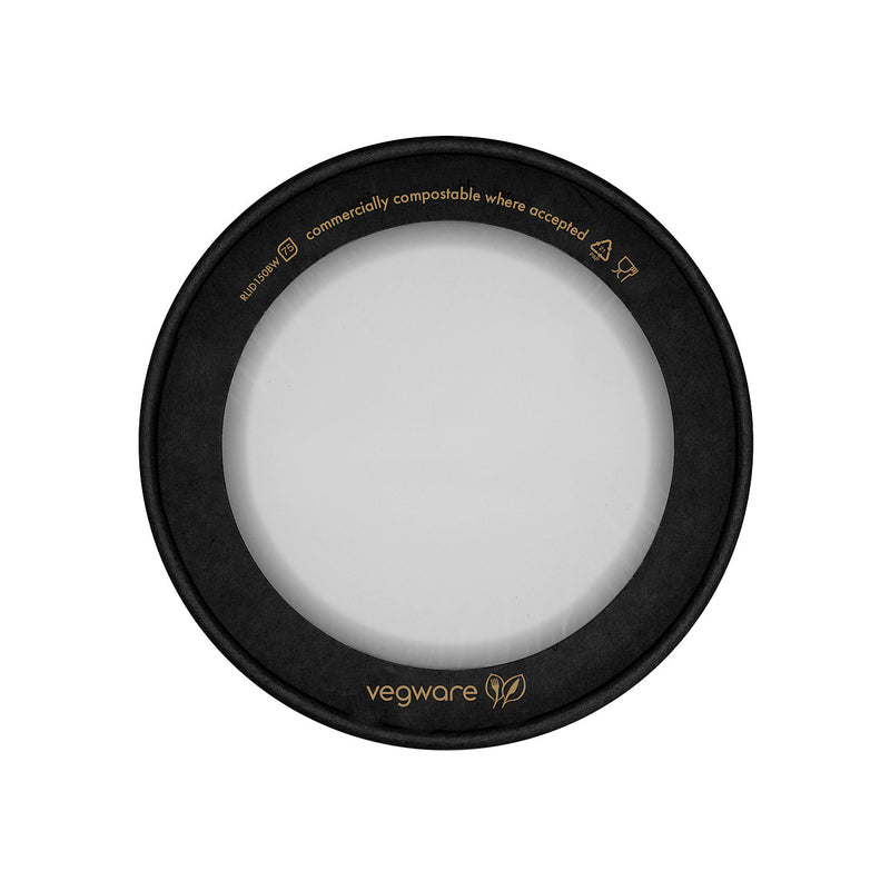 Round Microwavable Window Lid - Black - 150 Series - Image #1