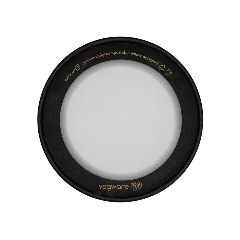 Round Microwavable Window Lid - Black - 150 Series