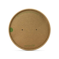Round Paper Lid with Vents - Aqueous Lined - Kraft - 150 Series - Image #1