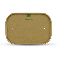 Rectangular Paper Lid with Vents - Aqueous Lined - Kraft - Image #1