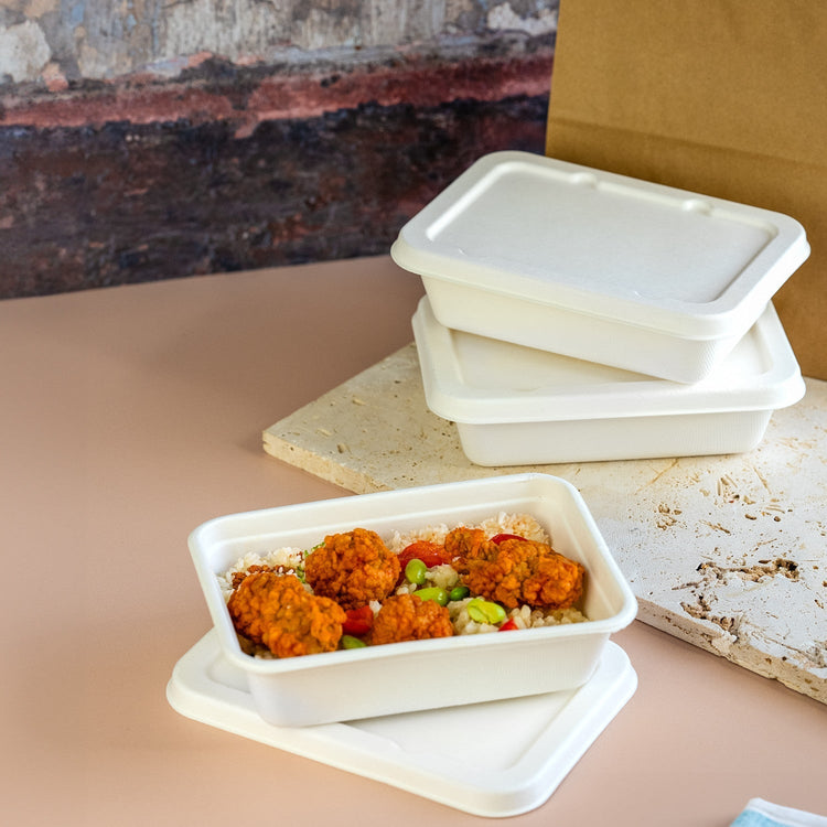 16oz (500ml) Container Lid - Plant fibre - PFAS Free - White - Image #2