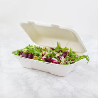 9" x 6" Snack Clam - Large - Plant Fibre - PFAS Free - White - Image #2