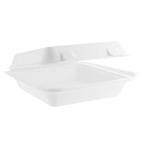 8" x 8" Dinner Clam - Medium - Plant Fibre - PFAS Free - White - Image #1