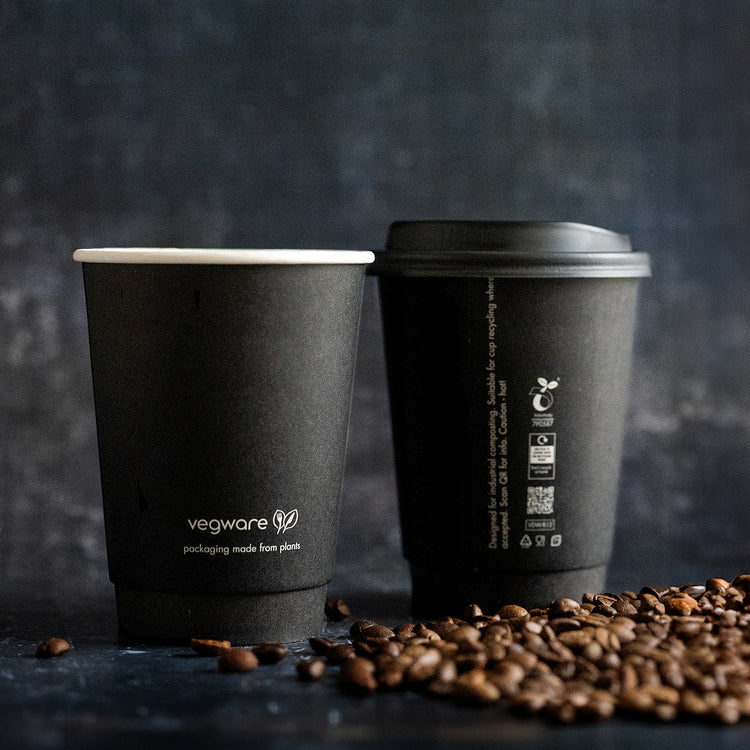 12oz (360ml) Black Double Wall Coffee Cup - 89 Series - Image #2