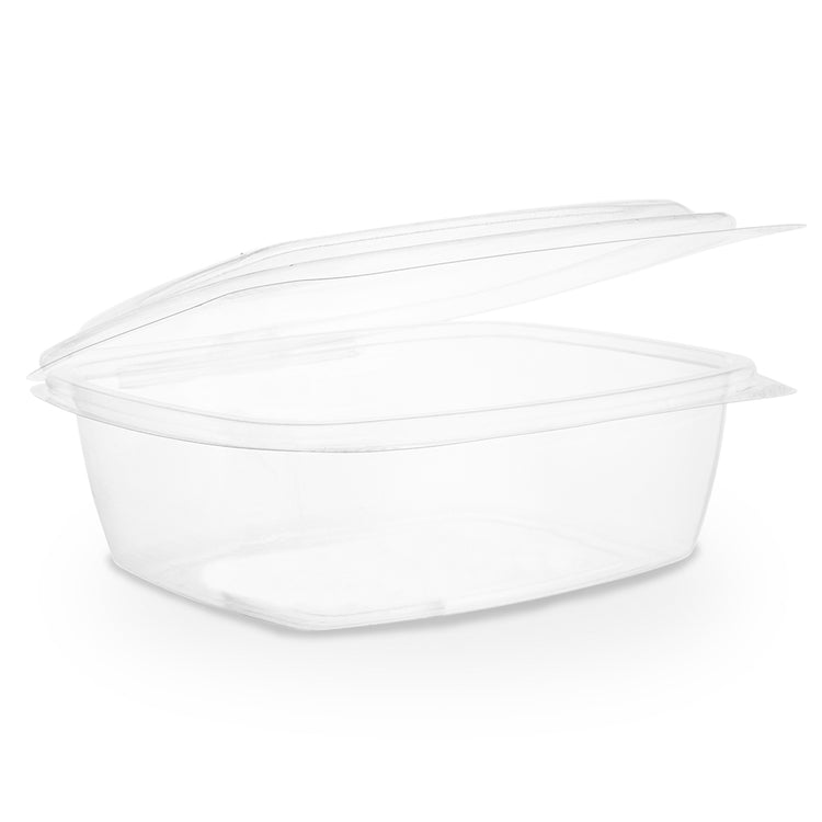 32oz (1000ml) Rectangular Hinged Container - Clear PLA - Image #1