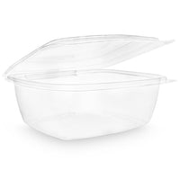 48oz (1500ml) Rectangular Hinged Container - Clear PLA - Image #1