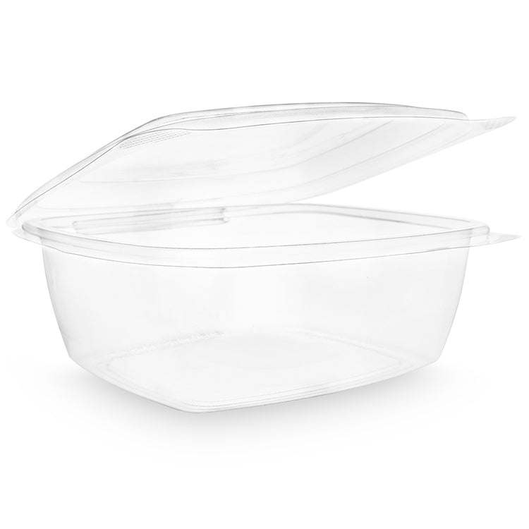 48oz (1500ml) Rectangular Hinged Container - Clear PLA - Image #1