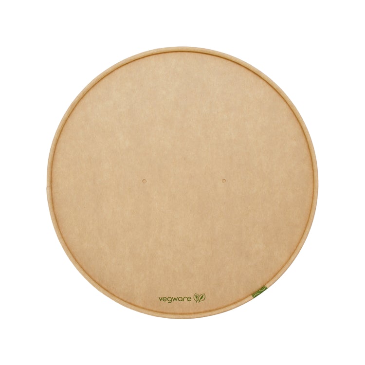 Wide Paper Lid with Vents - PLA Lined - Kraft - 185 Series - Image #1